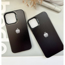 Матовий чорний чохол з яблучком на iPhone 16 pro